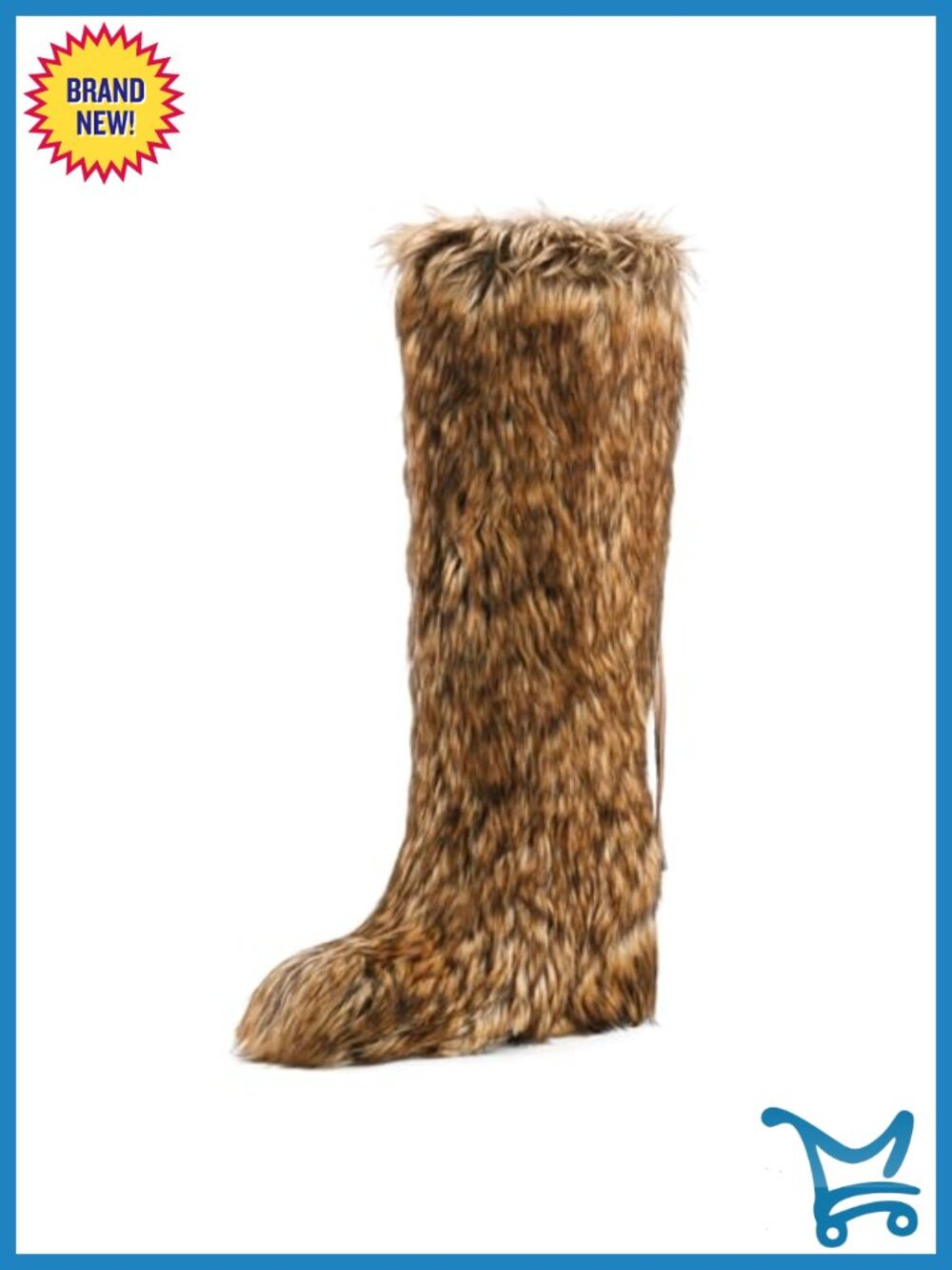 Faux Fur Knee High Snow Boots Warm Fluffy Fuzzy Winter Boots